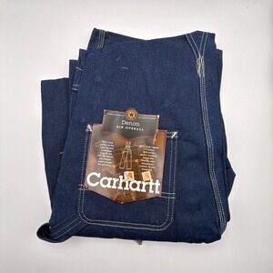 Carhartt Mens Dark Wash Denim Bib Overalls Size 30x34 R08 DNM Denim NWT NOS